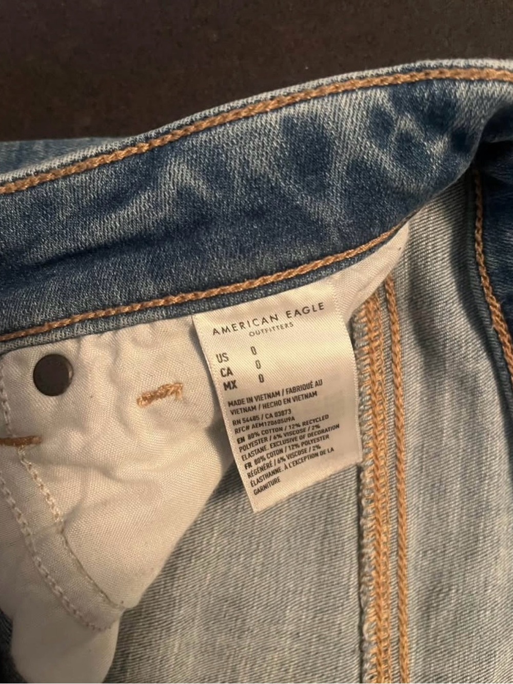 American Eagle Outfitters Light Blue Ripped Denim Shorts - Picture 2 of 3